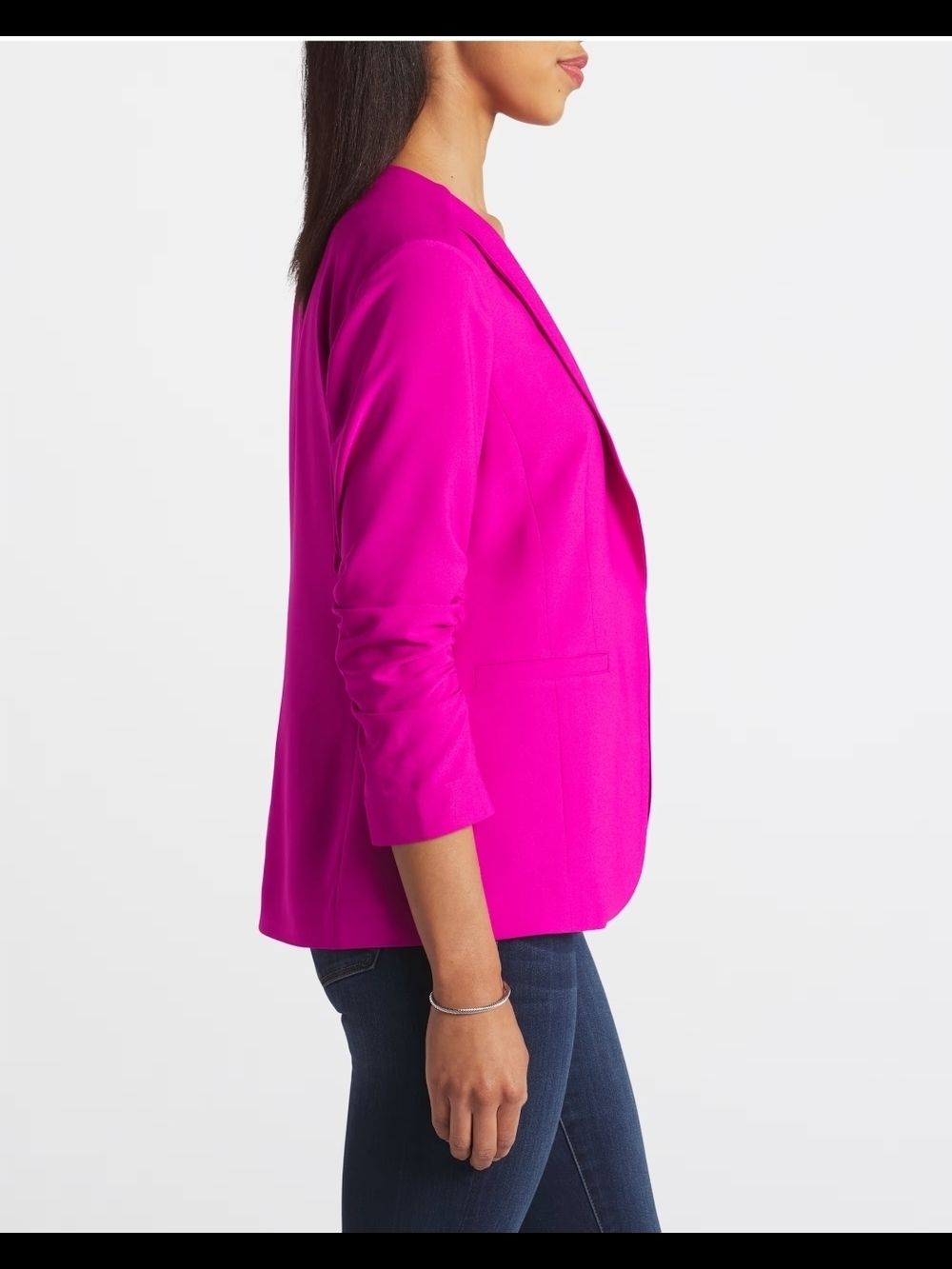 Skies Are Blue Bright Pink Open-Front Blazer - Picture 3 of 5